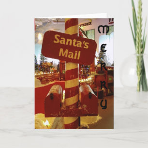 FESTIVA CAJA DE CORREO DE SANTA EN LA TARJETA DE NAVIDADES