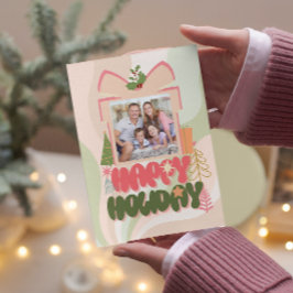 Festiva caja de regalo rosa Familia o empresa Tarjeta de v