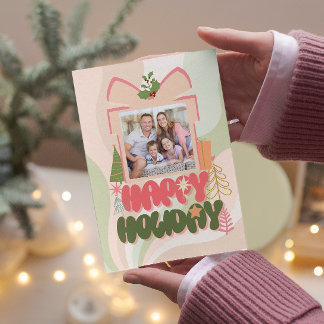 Festiva caja de regalo rosa Familia o empresa Tarjeta de v