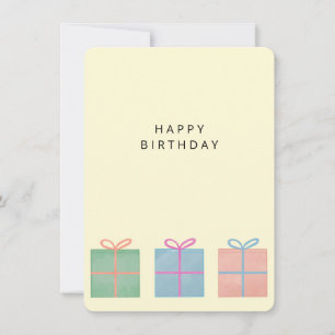 Festiva Caja de regalo simple tarjeta de cumpleaños