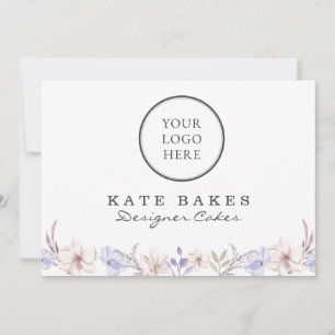 Festiva Cake Baking Chef Floral Watercolor Tarjeta de pres
