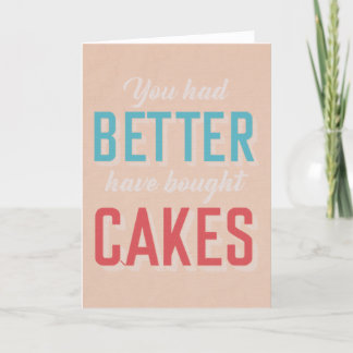 Festiva CAKES - tarjeta de salida divertida