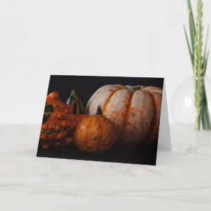 Festiva Calabazas otoñales y tarjeta de vacaciones de cala