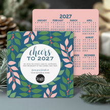Calendario 2027 Tarjeta de Felicitación Empresaria