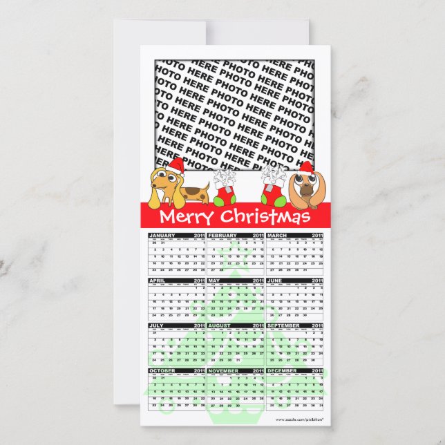 Festiva Calendario navideño 2011 Tarjeta fotográfica Doggi (Anverso)