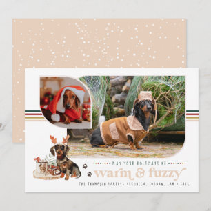 Festiva Cálido y Esponjoso   Tarjeta de Fotos Navideñas de