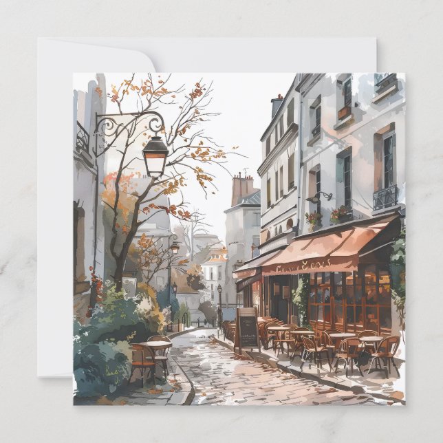 Festiva Calles De París Tarjeta En Blanco (Anverso)