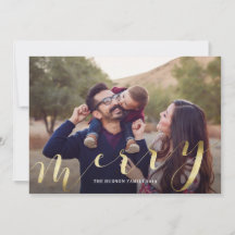 Calligrafía de oro Gran Foto Tarjeta navideña de m