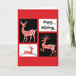 Festiva Candy Cane Reindeer, tarjeta de saludo de vacacion