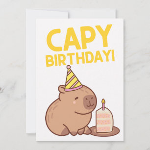 FESTIVA CAPY BIRTHDAY CUTE CAPYBARA PUN TARJETA DE CUMPLEA