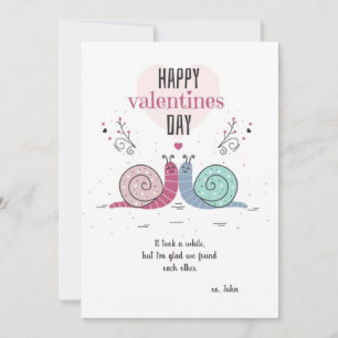 Festiva Caracoles en la tarjeta de El día de San Valentín 