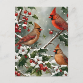 Festiva Cardenales y postal de vacaciones holly