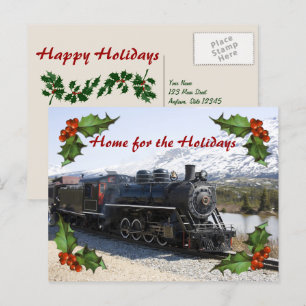 Festiva Casa en el tren de la postal de vacaciones