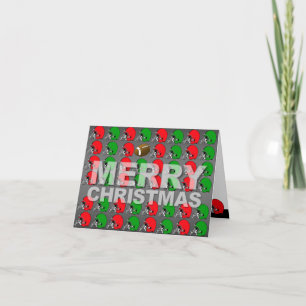 Festiva Casco de Fútbol con tarjeta navideña Merry