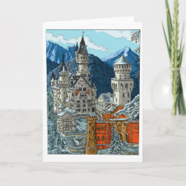 Festiva Castillo Neuschwanstein - Color - Tarjeta de felic