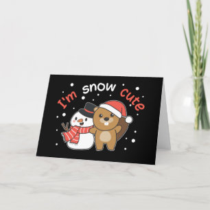 Festiva Castor Soy Cute Muñeco de Nieve Tarjeta de Vacacio
