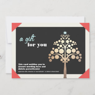 Festiva Certificado de tarjeta de regalo para Navidades de