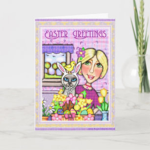Festiva Cesta de regalo de Pascua Tarjeta de felicitación 