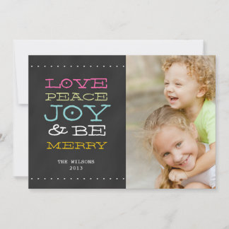 FESTIVA CHALKBOARD JOY | TARJETA DE FESTIVIDAD DE LA FOTO