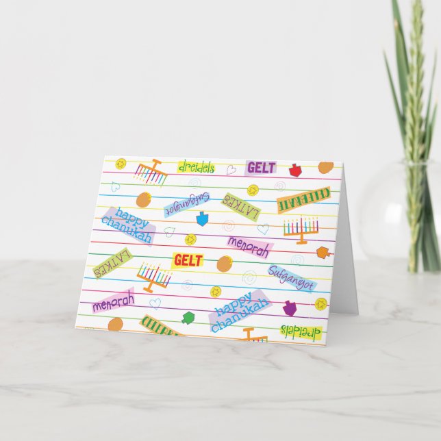 Festiva Chanukah "Hanukkah Fiesta" Tarjeta de felicitación (Anverso)