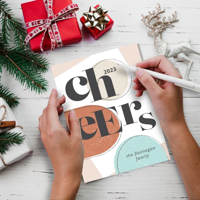 Festiva Cheers 2023 Tarjeta de vacaciones plana de moda de (Subido por el creador)