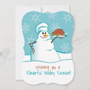 Festiva Chef de snowman tarjeta de Navidades culinarios tu