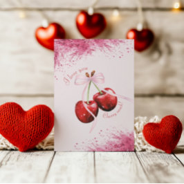 Festiva Cherry Mucha Amor Pink Watercolor Tarjeta de San V