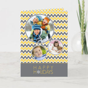Festiva Chevron Pattern Tarjeta de vacaciones familiares (