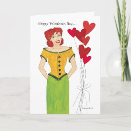 Festiva Chica con tarjeta de San Valentín de Balones de Co