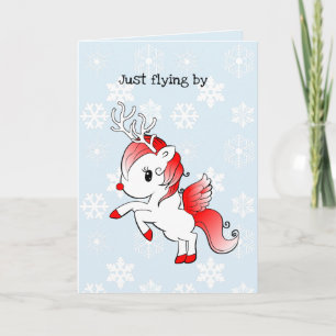 Festiva Chicas Personalizado Rudolph: Tarjeta de Navidades