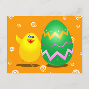 Festiva Chick divertido de Pascua, postal