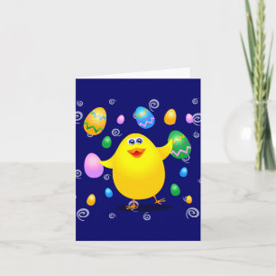 Festiva Chick divertido de Pascua, tarjeta