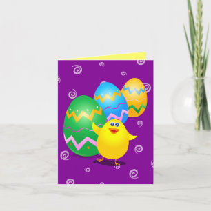 Festiva Chick divertido de Pascua, tarjeta