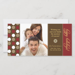 Festiva Chocolate Polkadots Tarjeta fotográfica de vacacio
