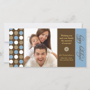 Festiva Chocolate Polkadots Tarjeta fotográfica de vacacio