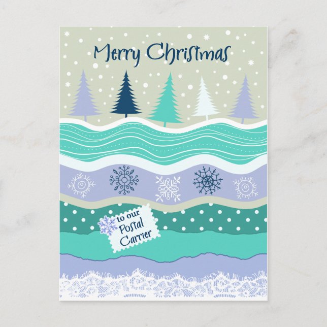 Festiva Christmas for Postal Carrier Snowflakes Scrapbookg (Anverso)