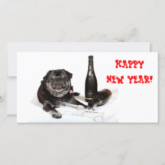Festiva Chubbs la tarjeta de la foto de la Feliz Año Nuevo