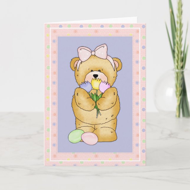 Festiva Chubby Cubby Teddy Bear d5 Tarjeta de felicitación (Anverso)