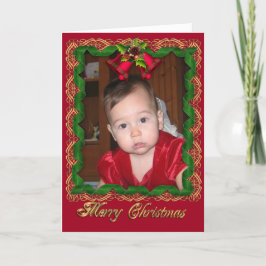 Festiva Cintas de navidades enmarcan tarjeta de saludo par