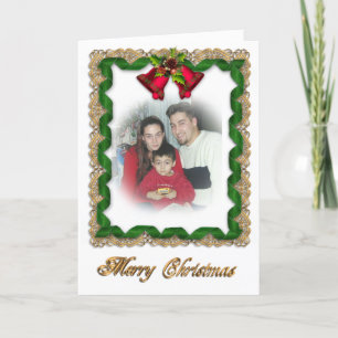 Festiva Cintas de navidades enmarcan tarjeta de saludo par
