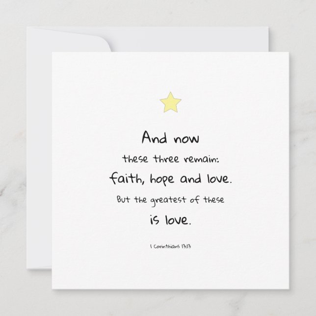 Festiva Cita bíblica versus Cita 1 Corintios 13:13 Tarjeta (Anverso)