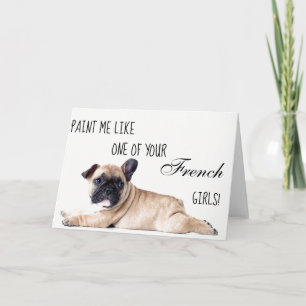 Festiva Cita de Bulldog francesa   Tarjeta de San Valentín