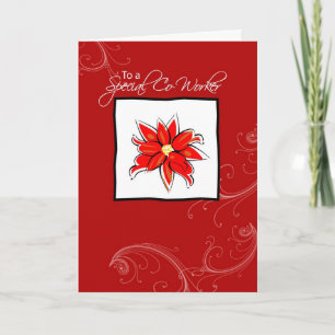 Festiva Co-Worker Poinsettia, tarjeta de Navidades