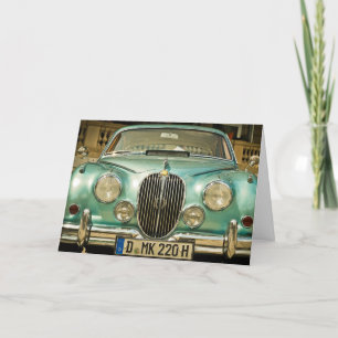 FESTIVA COCHE DE VINTAJE CLÁSICO, FELIZ TARJETA DE REUNIÓN