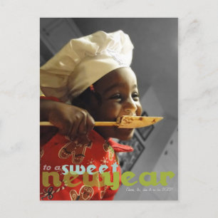 Festiva Cocine una postal dulce de la foto del Año Nuevo