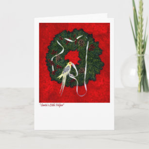 Festiva Cockatiel - Festividad, tarjeta de Navidades