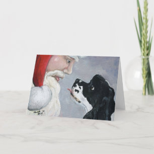 Festiva Cocker spaniel y tarjeta de felicitación del arte