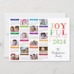 Festiva Colaje de fotos del calendario de 2019 Tarjeta de 