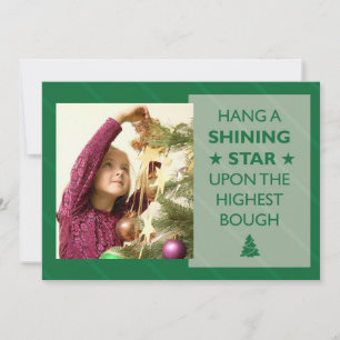 Festiva Colgar una brillante tarjeta fotográfica de festiv