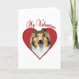 Festiva Collie áspero mi tarjeta del día de San Valentín